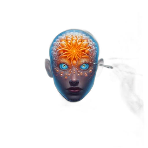 mask, jewelry, face, crown, 3d render, concept art, photorealistic, vaporwave transparent PNG cut-out