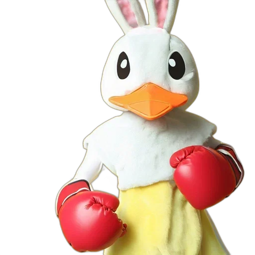 animal, 3d render, concept art, photorealistic, anthropomorphic, creature, half-bunny, half-duck transparent PNG cut-out