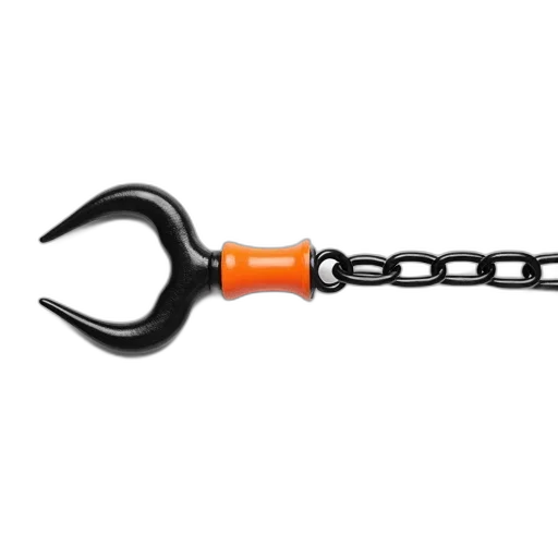 staff, weapon, sword, jewelry, black, metal, hook, orange transparent PNG cut-out