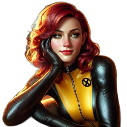 comic book art, concept art, fantasy art, photorealistic, golden, anime-style, figure, fiery transparent PNG cut-out
