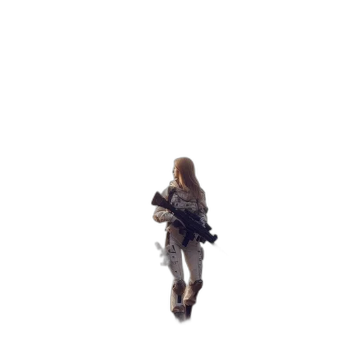 robot, weapon, jacket, creature, concept art, pixel art, 3d render, photorealistic transparent PNG cut-out