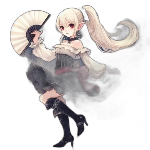dress, umbrella, staff, weapon, anime, watercolor, concept art, pixel art transparent PNG cut-out