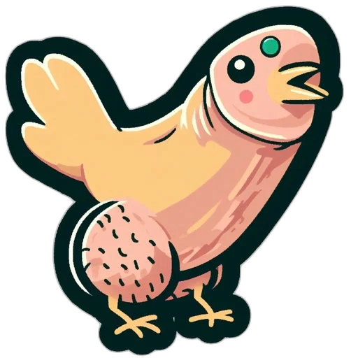 animal, pixel art, concept art, 3d render, watercolor, anthropomorphized, peach-colored, chicken transparent PNG cut-out