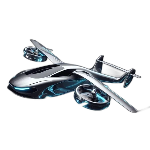 weapon, 3d render, concept art, futuristic, sleek, metallic, vehicle, hovers transparent PNG cut-out