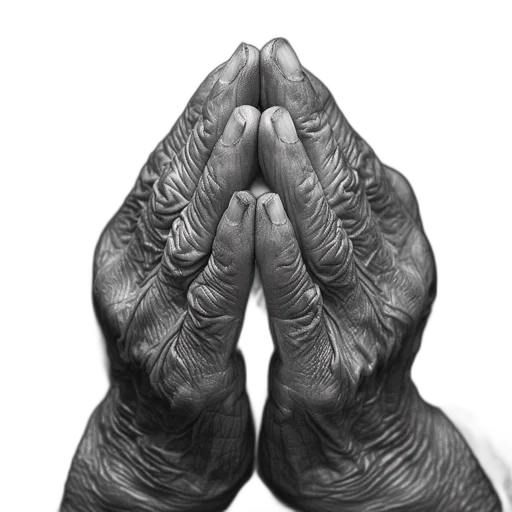 pencil sketch, photorealistic, 3d render, elderly, person, intricately, detailed, hands transparent PNG cut-out
