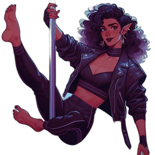 jacket, staff, sword, weapon, concept art, cyberpunk, comic book art, cartoon transparent PNG cut-out