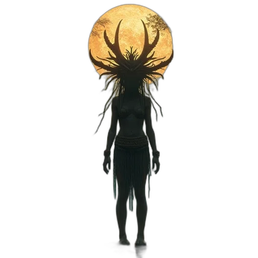 mask, crown, hair, staff transparent PNG cut-out