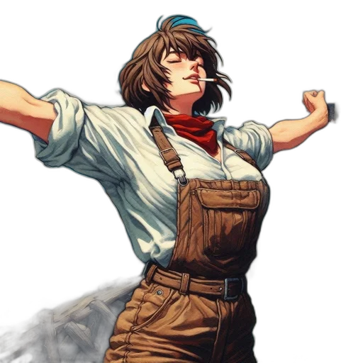 staff, weapon, jacket, concept art, comic book art, anime, photorealistic, fire transparent PNG cut-out