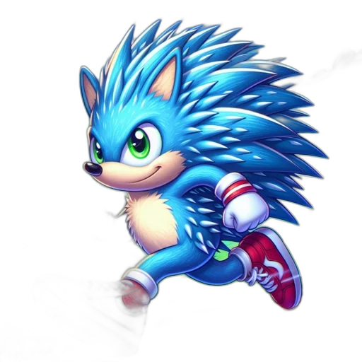 creature, animal, concept art, fantasy art, pixel art, 3d render, blue, hedgehog transparent PNG cut-out
