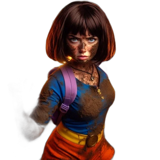 face, mask, concept art, comic book art, fantasy art, photorealistic, colorful, dark transparent PNG cut-out