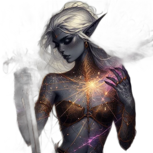 dress, dragon, staff, fantasy art, concept art, comic book art, cyberpunk, outer space transparent PNG cut-out