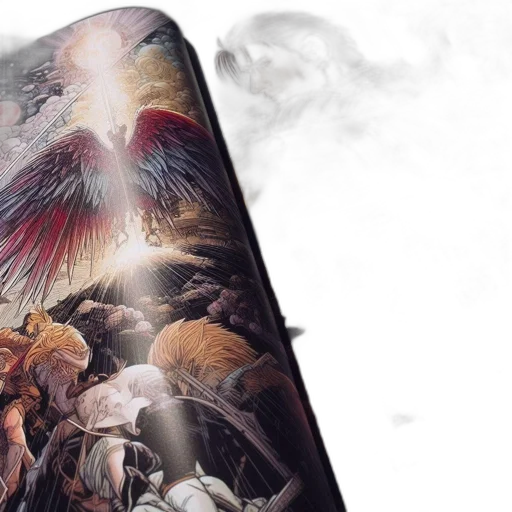 sword, comic book art, concept art, fantasy art, comic, panel, spread, emotive transparent PNG cut-out