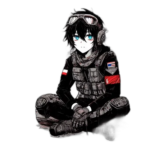robot, mask, jacket, staff, pixel art, cyberpunk, concept art, cartoon transparent PNG cut-out