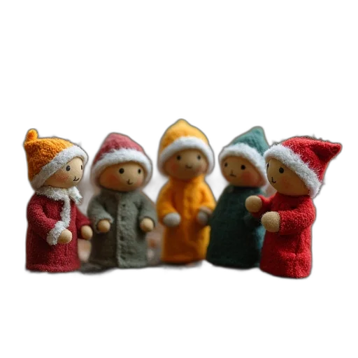 staff, 3d render, snow, many, small, puppet, puppets, gathered transparent PNG cut-out
