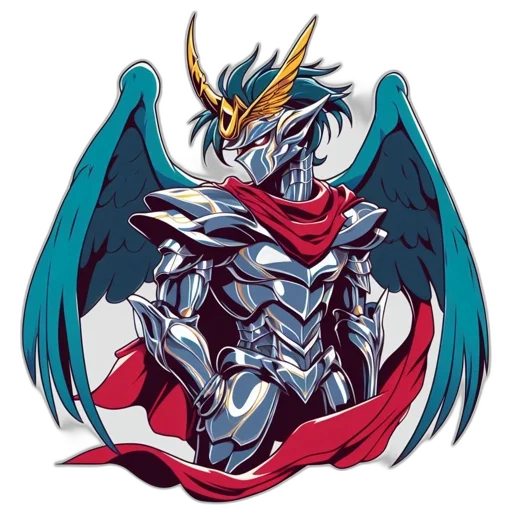 dragon, robot, sword, pixel art, concept art, anime, fantasy art, animated transparent PNG cut-out