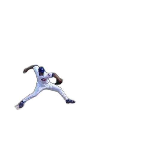 creature, pixel art, 3d render, concept art, baseball, player, white, uniform transparent PNG cut-out