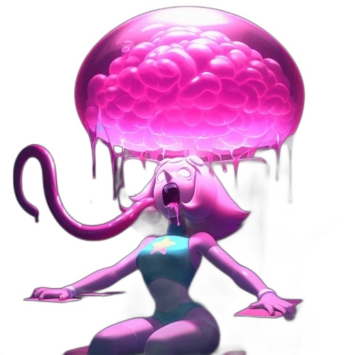 creature, robot, hat, mask, concept art, 3d render, vaporwave, cyberpunk transparent PNG cut-out