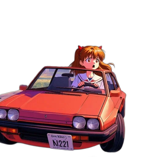 car, robot, weapon, animal, vaporwave, concept art, pixel art, anime transparent PNG cut-out