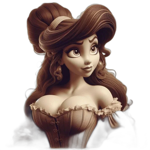 crown, face, dress, hair, fantasy art, concept art, photorealistic, cartoon transparent PNG cut-out