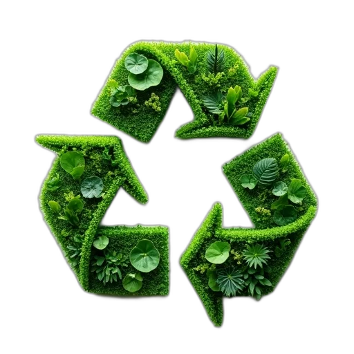 food, 3d render, photorealistic, green, recycling, sign, made, many transparent PNG cut-out