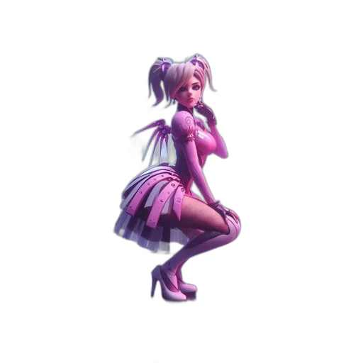 dress, weapon, creature, staff, 3d render, concept art, vaporwave, pixel art transparent PNG cut-out