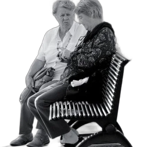 furniture, staff, jewelry, shoes, two, elderly, people, sit transparent PNG cut-out