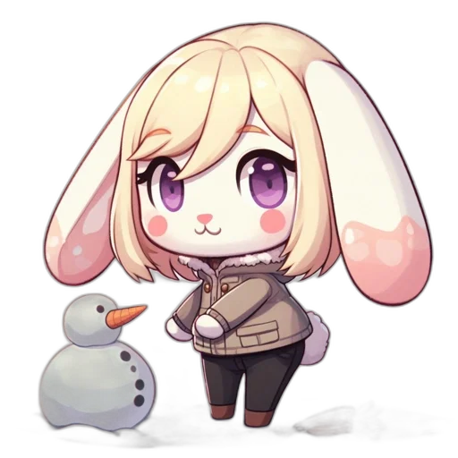 animal, staff, creature, pixel art, anime, concept art, cartoon, snow transparent PNG cut-out