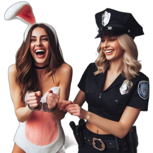 hat, mask, staff, concept art, two, women, have, playful transparent PNG cut-out