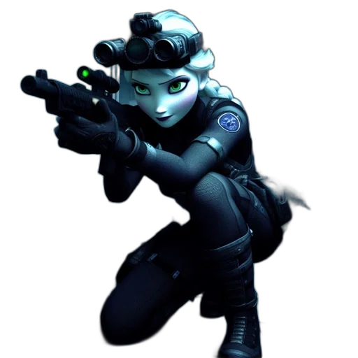 staff, weapon, animal, robot, concept art, 3d render, cyberpunk, cartoon transparent PNG cut-out