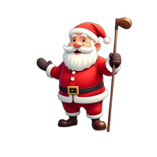 staff, 3d render, concept art, cartoon, image, santa, claus, red transparent PNG cut-out