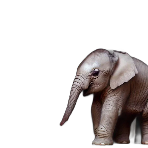 animal, creature, 3d render, photorealistic, concept art, two, elephants, one transparent PNG cut-out