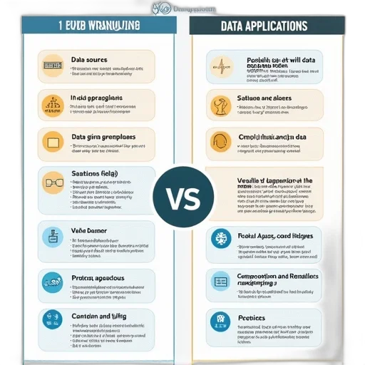 detailed, infographic, illustrating, differences, between, data, wrangling, applications transparent PNG cut-out