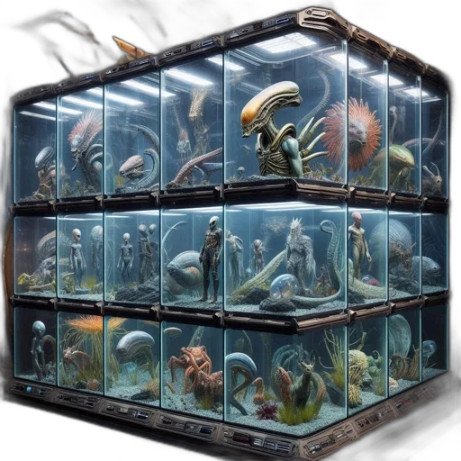 creature, concept art, fantasy art, photorealistic, 3d render, underwater, multi-tiered, display transparent PNG cut-out