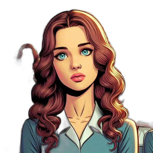 face, staff, hair, comic book art, cartoon, fantasy art, concept art, blue transparent PNG cut-out