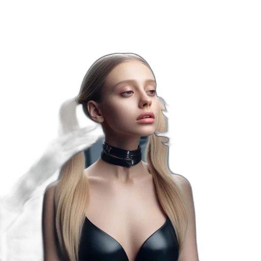 dress, jewelry, robot, face, photorealistic, fantasy art, concept art, 3d render transparent PNG cut-out