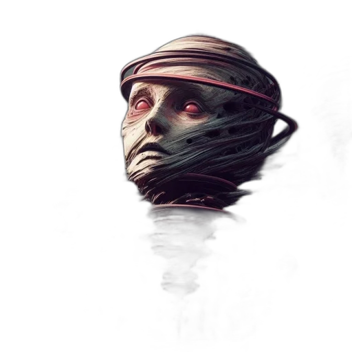 mask, face, hat, robot, concept art, photorealistic, cyberpunk, fantasy art transparent PNG cut-out