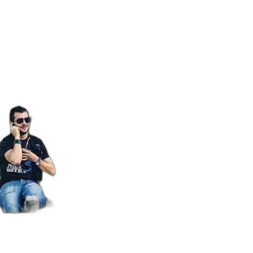 staff, pixel art, 3d render, cartoon, concept art, man, sunglasses, sits transparent PNG cut-out