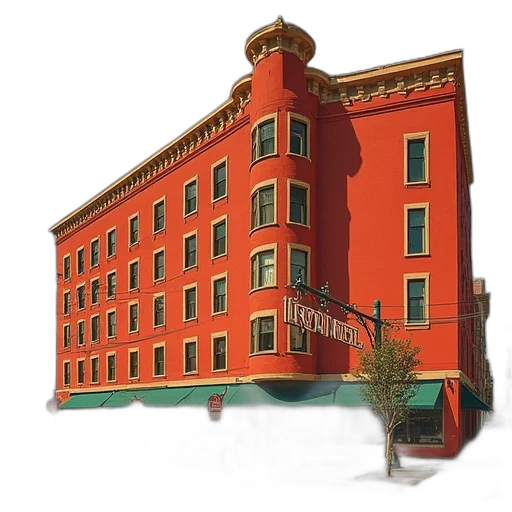 building, photorealistic, 3d render, concept art, watercolor, city street, irving, hotel transparent PNG cut-out