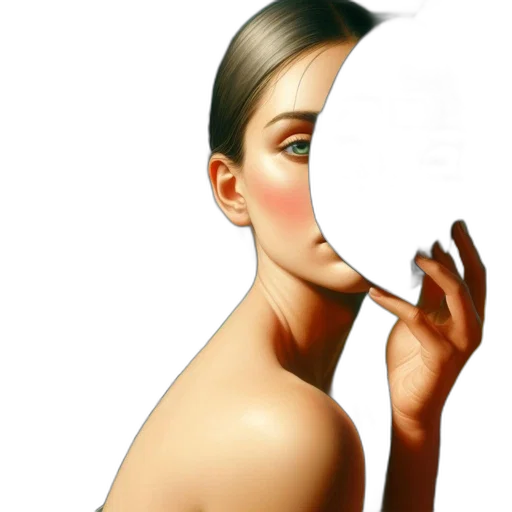 face, mask, jewelry, dress, photorealistic, oil painting, concept art, cartoon transparent PNG cut-out