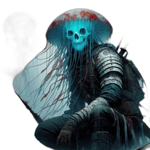 mask, jacket, weapon, hat, concept art, cyberpunk, fantasy art, pixel art transparent PNG cut-out