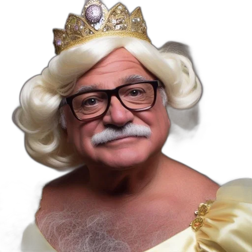 crown, face, dress, animal, photorealistic, elderly, man, golden transparent PNG cut-out