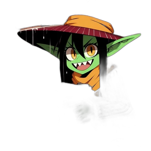 hat, umbrella, staff, mask transparent PNG cut-out