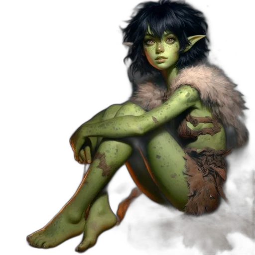 creature, fantasy art, concept art, photorealistic, pixel art, green, earth tones, woods transparent PNG cut-out