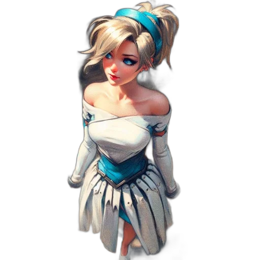 dress, staff, weapon, crown, concept art, fantasy art, pixel art, 3d render transparent PNG cut-out