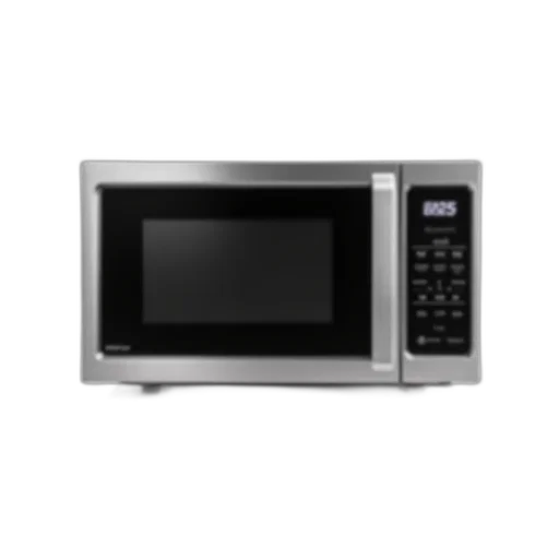 sleek, modern, silver, microwave, digital, display, stainless, steel transparent PNG cut-out