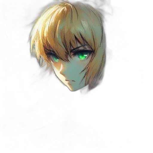 mask, face, creature, robot, anime, watercolor, concept art, photorealistic transparent PNG cut-out