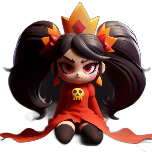 crown, staff, concept art, fantasy art, pixel art, anime, young, female transparent PNG cut-out