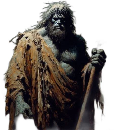 creature, animal, staff, concept art, fantasy art, comic book art, photorealistic, bearded transparent PNG cut-out