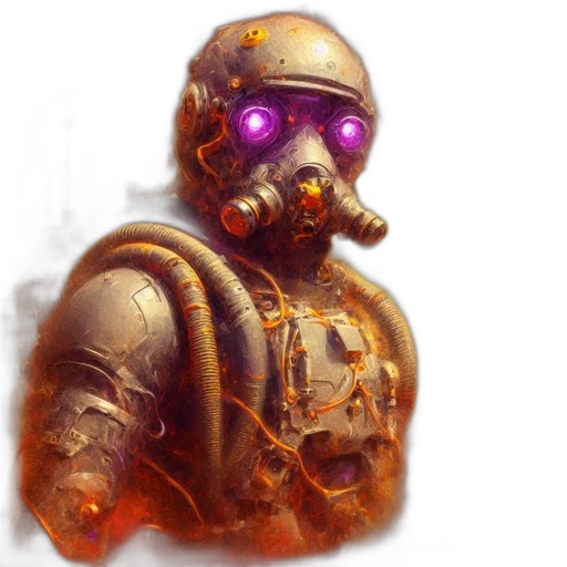 robot, mask, face, creature, concept art, cyberpunk, fantasy art, pixel art transparent PNG cut-out