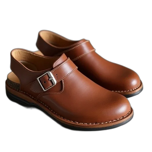 shoes, photorealistic, brown, sandals transparent PNG cut-out